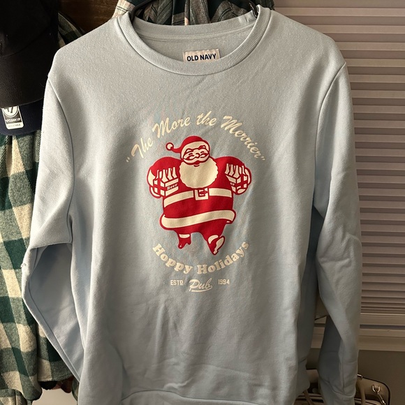 Old Navy Light Blue Holiday Crewneck Sweatshirt - Picture 1 of 6